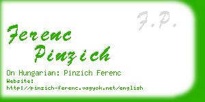 ferenc pinzich business card